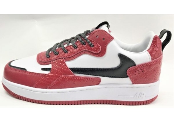 Кроссовки Nike Air Force красно-белые
